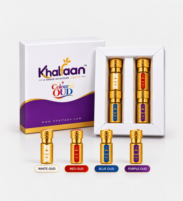 Khalfaan Coloured Oud Gift Set (2) Khalfaan Coloured OUD – Arabian Oud Attar Collection | 4 × 3ml