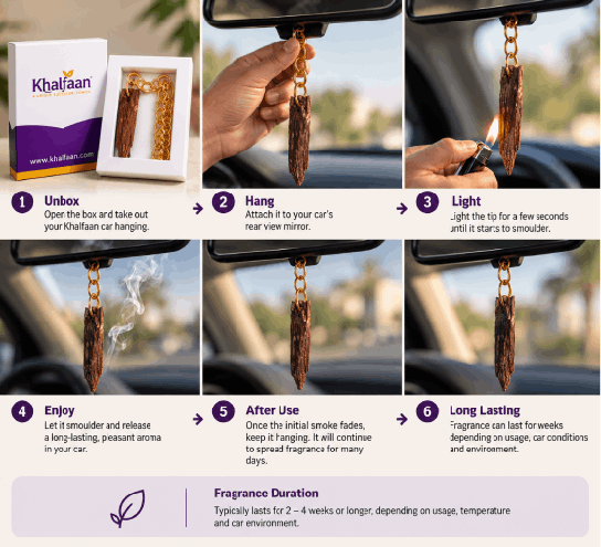 Khalfaan Oud Drive™ Hanging Oud Aroma for Your Car (Pack of 1)